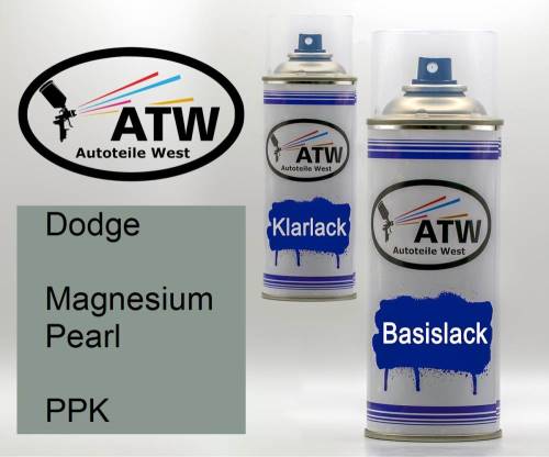 Dodge, Magnesium Pearl, PPK: 400ml Sprühdose + 400ml Klarlack - Set, von ATW Autoteile West.